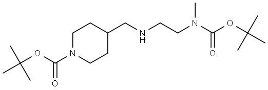 tert-butyl 4-(((2-((tert-butoxycarbonyl)(methyl)amino)ethyl)amino)methyl)piperidine-1-carboxylate Structure