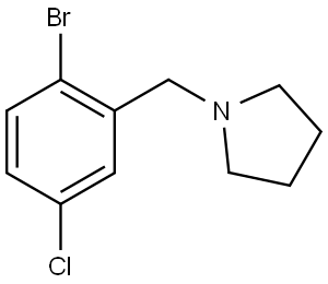 1-[(2-Bromo-5-chlorophenyl)methyl]pyrrolidine Structure