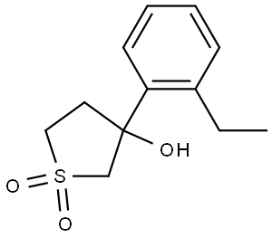 Thiophene-3-ol, 3-(2-ethylphenyl)tetrahydro-, 1,1-dioxide Structure