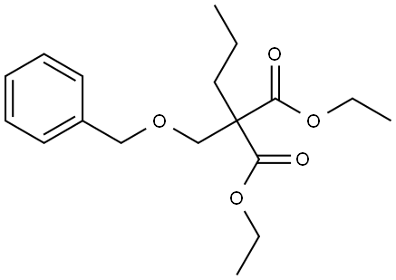 Propanedioic acid, 2-[(phenylmethoxy)methyl]-2-propyl-, 1,3-diethyl ester Structure