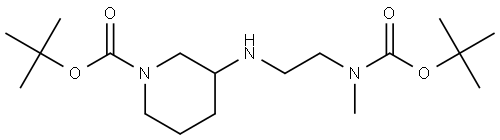 tert-butyl 3-((2-((tert-butoxycarbonyl)(methyl)amino)ethyl)amino)piperidine-1-carboxylate Structure