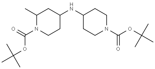 tert-butyl 4-((1-(tert-butoxycarbonyl)piperidin-4-yl)amino)-2-methylpiperidine-1-carboxylate Structure