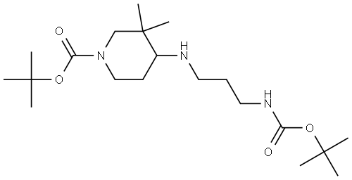 tert-butyl 4-((3-((tert-butoxycarbonyl)amino)propyl)amino)-3,3-dimethylpiperidine-1-carboxylate Structure