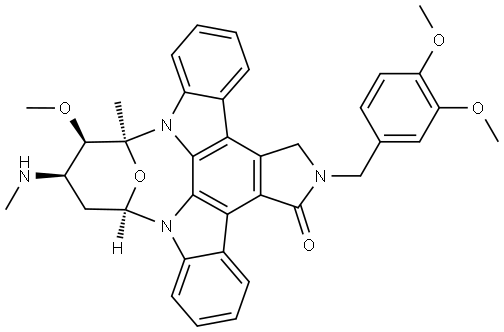 9,13-Epoxy-1H,9H-diindolo[1,2,3-gh:3',2',1'-lm]pyrrolo[3,4-j][1,7]benzodiazonin-1-one, 2-[(3,4-dimethoxyphenyl)methyl]-2,3,10,11,12,13-hexahydro-10-methoxy-9-methyl-11-(methylamino)-, [9S-(9α,10β,11β,13α)]- (9CI) Structure