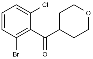 (2-Bromo-6-chlorophenyl)(tetrahydro-2H-pyran-4-yl)methanone Structure