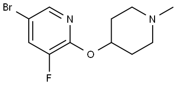 5-Bromo-3-fluoro-2-[(1-methyl-4-piperidinyl)oxy]pyridine Structure