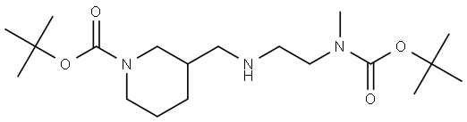 tert-butyl 3-(((2-((tert-butoxycarbonyl)(methyl)amino)ethyl)amino)methyl)piperidine-1-carboxylate Structure