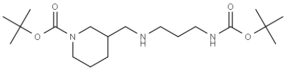 tert-butyl 3-(((3-((tert-butoxycarbonyl)amino)propyl)amino)methyl)piperidine-1-carboxylate Structure