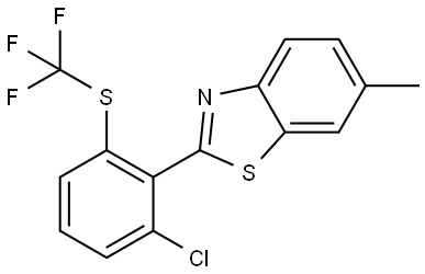 2-[2-Chloro-6-[(trifluoromethyl)thio]phenyl]-6-methylbenzothiazole 구조식 이미지