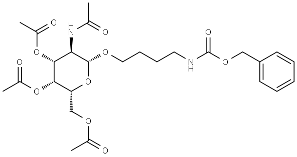 2-Acetylamino-3,4,6-tri-O-acetyl-1-O-(N-Cbz-6-aminobutyl)-2-deoxy-β-D-galactopyranose Structure