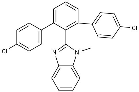 2-(4,4''-dichloro-[1,1':3',1''-terphenyl]-2'-yl)-1-methyl-1H-benzo[d]imidazole Structure