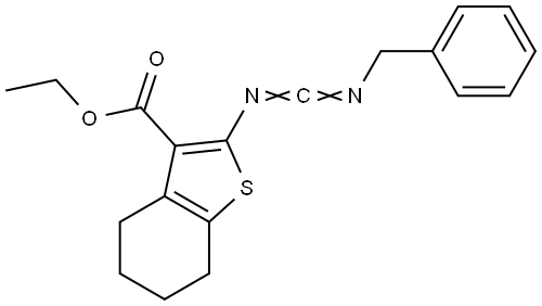 ethyl 2-(benzyliminomethyleneamino)-4,5,6,7-tetrahydrobenzothiophene-3-carboxylate Structure