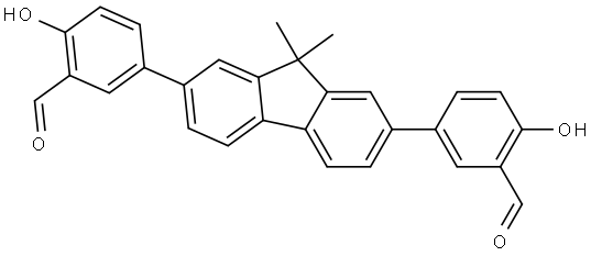 5,5'-(9,9-dimethyl-9H-fluorene-2,7-diyl)bis(2-hydroxybenzaldehyde) Structure