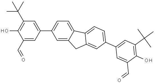 5,5'-(9H-fluorene-2,7-diyl)bis(3-(tert-butyl)-2-hydroxybenzaldehyde) Structure