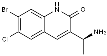 3-[(1S)-1-aminoethyl]-7-bromo-6-chloro-1H-quinolin-2-one Structure