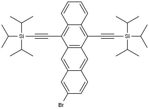 ((8-Bromotetracene-5,12-diyl)bis(ethyne-2,1-diyl))bis(triisopropylsilane) 구조식 이미지