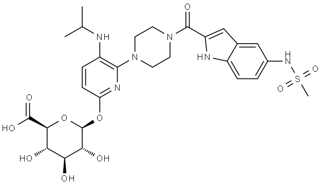 6’-Hydroxy Delavirdine O-β-D-Glucuronide Structure