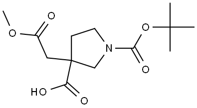 1-(1,1-Dimethylethyl) 3-(2-methoxy-2-oxoethyl)-1,3-pyrrolidinedicarboxylate Structure