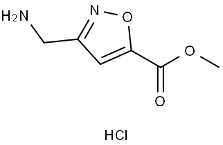 5-Isoxazolecarboxylic acid, 3-(aminomethyl)-, methyl ester, hydrochloride (1:1) Structure