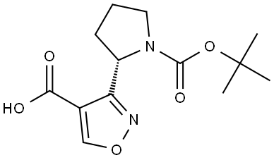 (S)-3-(1-Boc-2-pyrrolidinyl)isoxazole-4-carboxylic Acid Structure