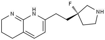 (S)-7-(2-(3-fluoropyrrolidin-3-yl)ethyl)-1,2,3,4-tetrahydro-1,8-naphthyridine Structure