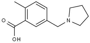 2-Methyl-5-(1-pyrrolidinylmethyl)benzoic acid Structure