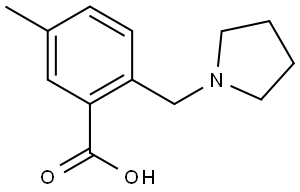 5-Methyl-2-(1-pyrrolidinylmethyl)benzoic acid Structure