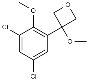 3-(3,5-Dichloro-2-methoxyphenyl)-3-methoxyoxetane Structure