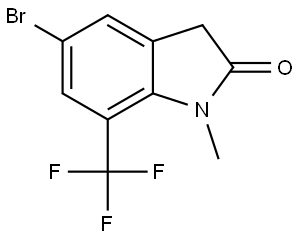 5-bromo-1-methyl-7-(trifluoromethyl)indolin-2-one 구조식 이미지