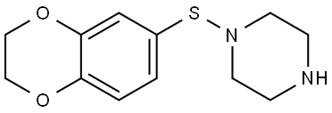 1-(2,3-dihydrobenzo[b][1,4]dioxin-6-ylsulfanyl)piperazine Structure