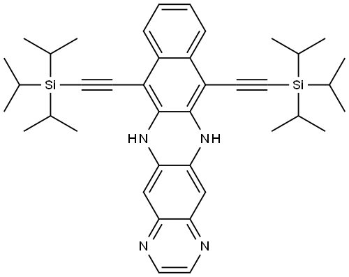 Benzo[b]pyrazino[2,3-i]phenazine, 6,13-dihydro-7,12-bis[2-[tris(1-methylethyl)silyl]ethynyl]- Structure