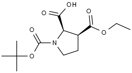 rel-1-(1,1-Dimethylethyl) 3-ethyl (2R,3S)-1,2,3-pyrrolidinetricarboxylate Structure