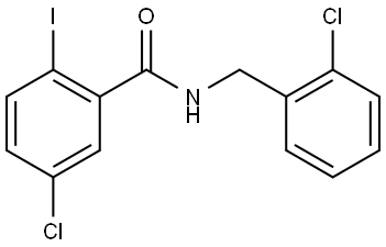 5-Chloro-N-[(2-chlorophenyl)methyl]-2-iodobenzamide Structure