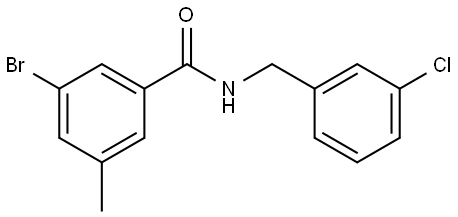 3-Bromo-N-[(3-chlorophenyl)methyl]-5-methylbenzamide Structure