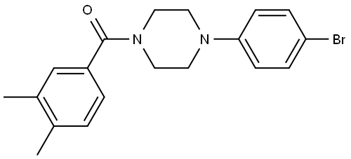 4-(4-Bromophenyl)-1-piperazinyl](3,4-dimethylphenyl)methanone Structure