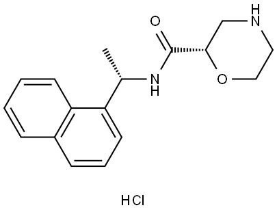 N-((S)-1-(naphthalen-1-yl)ethyl)morpholine-2-carboxamide hydrochloride Structure