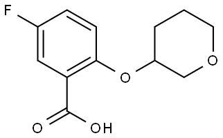 5-fluoro-2-((tetrahydro-2H-pyran-3-yl)oxy)benzoic acid Structure