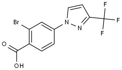 2-bromo-4-(3-(trifluoromethyl)-1H-pyrazol-1-yl)benzoic acid Structure