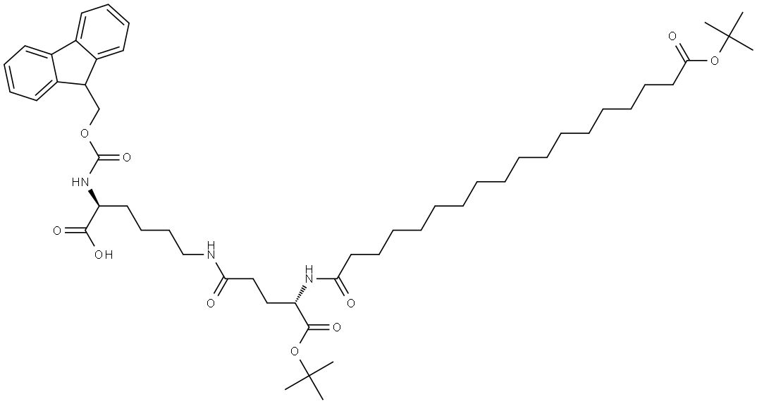 Fmoc-Lys[γ-Glu(OtBu)-C18-OtBu)]-OH Structure