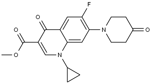 methyl 1-cyclopropyl-6-fluoro-4-oxo-7-(4-oxopiperidin-1-yl)-1,4-dihydroquinoline-3-carboxylate Structure