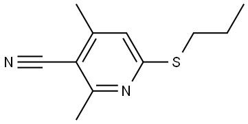 2,4-Dimethyl-6-(propylthio)-3-pyridinecarbonitrile Structure