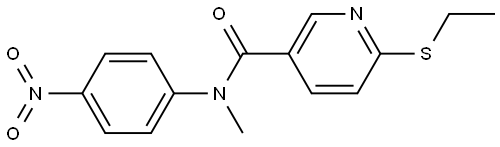 6-(ethylthio)-N-methyl-N-(4-nitrophenyl)nicotinamide Structure