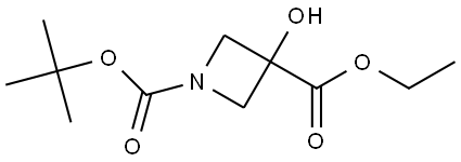 1-Boc-3-hydroxyazetidine-3-carboxylic acid ethyl ester Structure