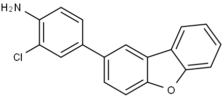 Benzenamine, 2-chloro-4-(2-dibenzofuranyl)- Structure