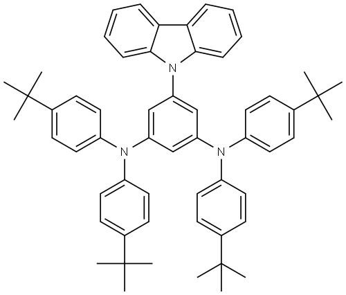 N1,N1,N3,N3-tetrakis(4-tert-butylphenyl)-5-(9H-carbazol-9-yl)benzene-1,3-diamine Structure