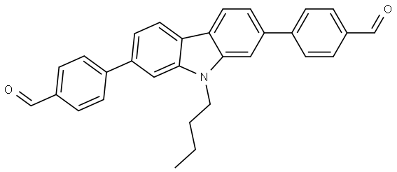 4,4'-(9-butyl-9H-carbazole-2,7-diyl)dibenzaldehyde Structure