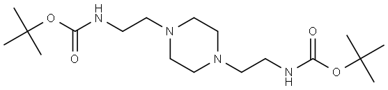 Carbamic acid, N,N'-(1,4-piperazinediyldi-2,1-ethanediyl)bis-, C,C'-bis(1,1-dimethylethyl) ester Structure