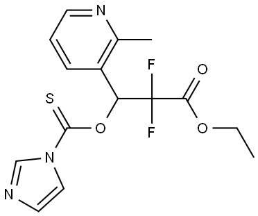 ethyl 3-((1H-imidazole-1-carbonothioyl)oxy)-2,2-difluoro-3-(2-methylpyridin-3-yl)propanoate Structure