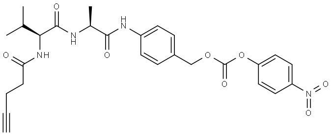 4-Pentynoyl-Val-Ala-PAB-PNP Structure