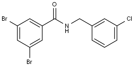 3,5-Dibromo-N-[(3-chlorophenyl)methyl]benzamide Structure